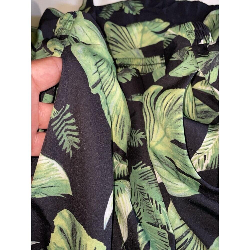 Ezcosplay Women High Waisted Hawaiian Tropical Floral Maxi Skirt Ruffle - Picture 9 of 13